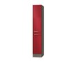 Apothekerskast-Rood-hoogglans-met-4-laden-174-cm-hoog-RAI-915